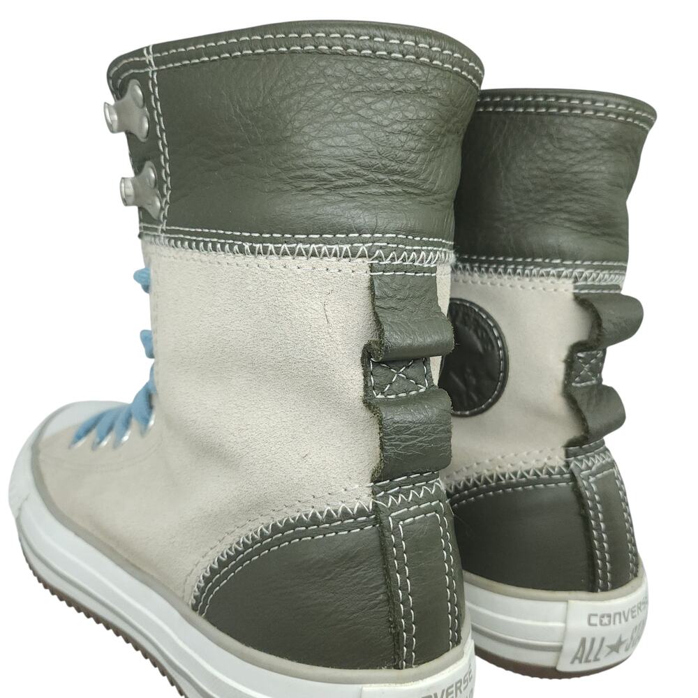 Converse Shoes Womens 6 Gray Blue Suede Boots Leather Grunge Punk Steampunk - Picture 12 of 15